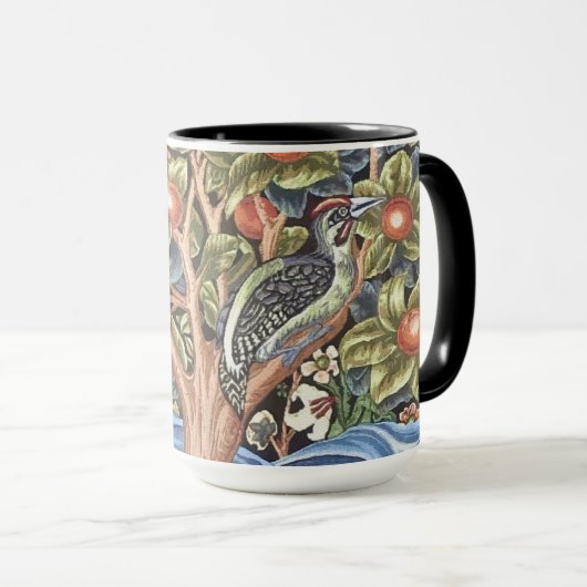 William Morris Woodpecker Tapestry Floral Mok (Voorkant rechts)