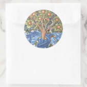 William Morris Woodpecker Tapestry Floral Ronde Sticker (Tas)