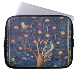 William Morris Woodpecker Tapestry Vogels Bloemen Laptop Sleeve