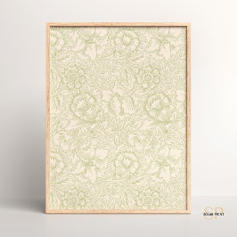 William Morris Wreath Poppy Green Natuur Vintage Poster