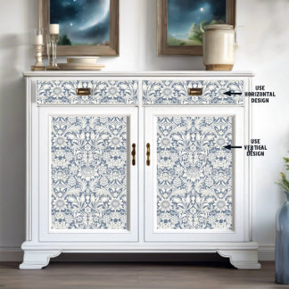 William Morris Zonnebloem Blauw en Wit Decoupage Tissuepapier