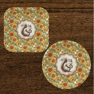 William Morris Zonnebloem Eekhoorn Papieren Bordje