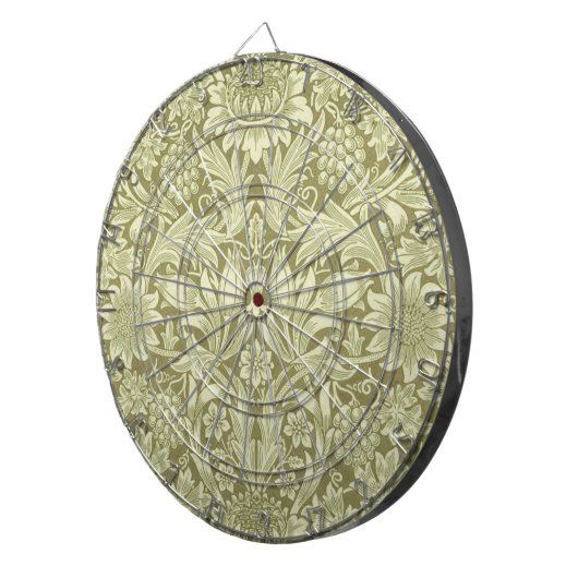 William Morris Zonnebloem Groene Bloem Dartbord (Voorkant Rechts)