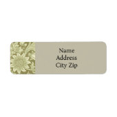 William Morris Zonnebloem Groene Bloem Etiket (Voorkant)