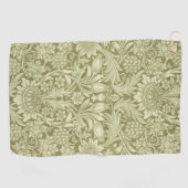 William Morris Zonnebloem Groene Bloem Golfhanddoek (Horizontaal)