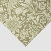 William Morris Zonnebloem Groene Bloem Tissuepapier (Detail)