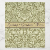 William Morris Zonnebloem Groene Bloem Wijn Etiket (Enkel label)