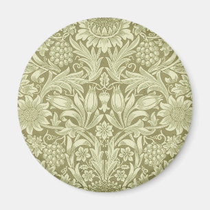 William Morris Zonnebloem Vintage Olijfgroene Dama Magneet