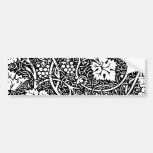 William Morris zwart-wit druivenrank patroon Bumpersticker