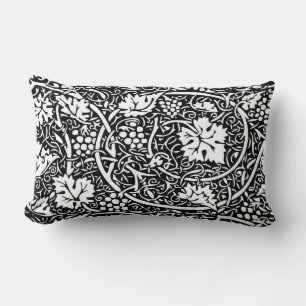 William Morris zwart-wit druivenrank patroon Kussen