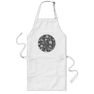 William Morris zwart-wit druivenrank patroon Lang Schort