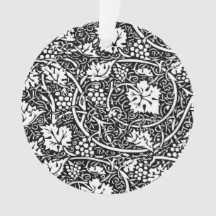 William Morris zwart-wit druivenrank patroon Ornament