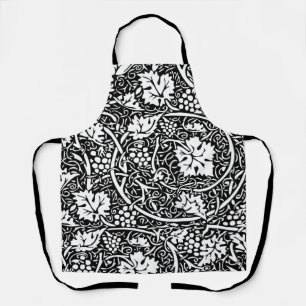 William Morris zwart-wit druivenrank patroon Schort