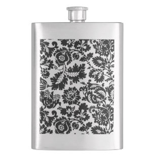 William Morris Zwart Wit Venetiaans Bloemmotief Heupfles