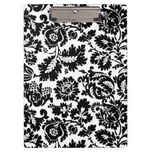 William Morris Zwart Wit Venetiaans Bloemmotief Klembord