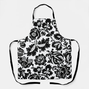 William Morris Zwart Wit Venetiaans Bloemmotief Schort