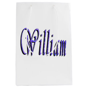 William Naam In Blauwe Glitter, Medium Cadeauzakje