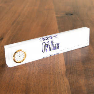 William naam in Blue Sparkle, Naambordje