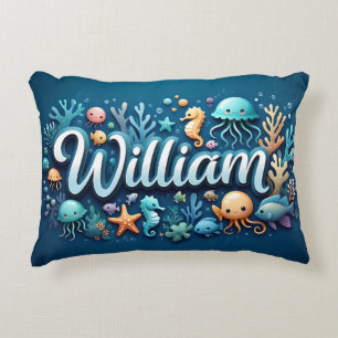 William Naam Ocean Theme Decoratief Zee Leven Accent Kussen