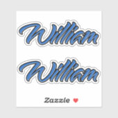 William Name blue Aufkleber Sticker Stickerset (Vel)