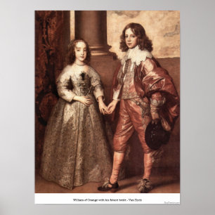 William of Oranje met zijn toekomstige bruid - Van Poster