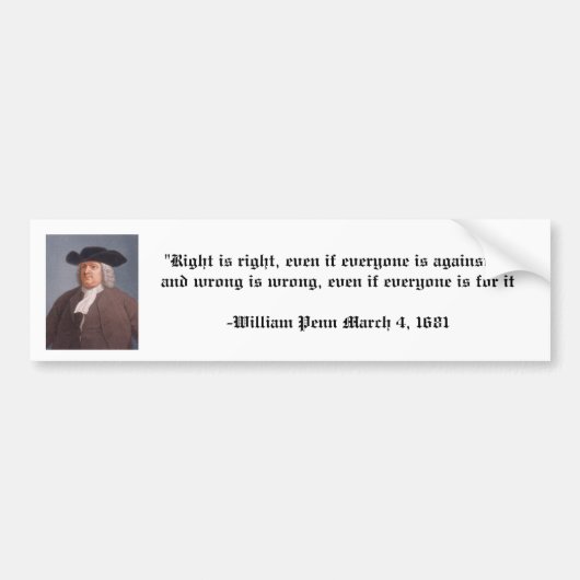 William Penn Bumpersticker (Voorkant)