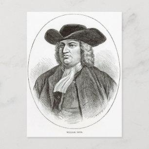 William Penn gegraveerd door Josiah Wood Whymper Briefkaart