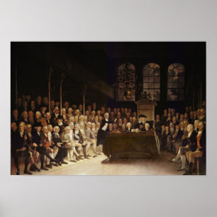 William Pitt spreekt het Parlement toe Poster