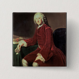 William Pitt the 'Elder', later 1st Earl of Chatha Vierkante Button 5,1 Cm