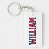 William prénom USA drapeau pendentif porte-clés (Devant)