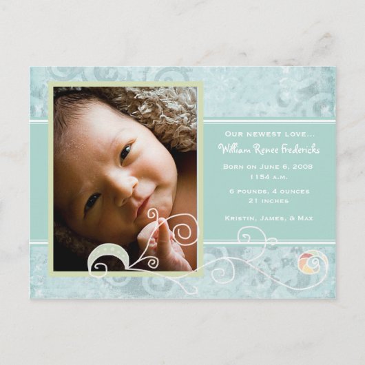 William Renee Faire-part de naissance (Devant)