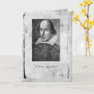 William Shakespeare avec carte de voeux signature