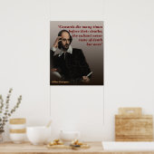 William Shakespeare citaat over lafaards en dood Poster (Keuken)