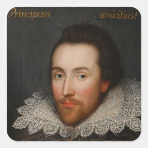 William Shakespeare Cobbe Portrait circa 1610 Vierkante Sticker
