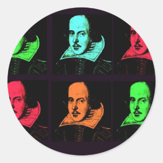 William Shakespeare Collage Ronde Sticker