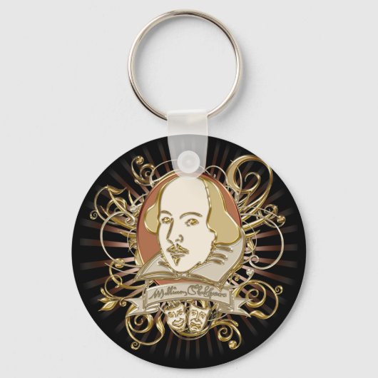 William Shakespeare Crest (Gold) Sleutelhanger (Voorkant)
