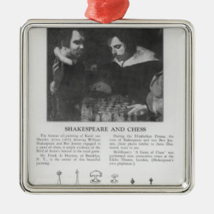 William Shakespeare en Ben Jonson Metalen Ornament