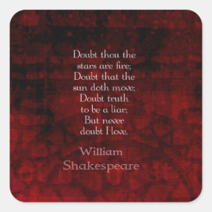 William Shakespeare Famous Love Quote Vierkante Sticker