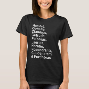 William Shakespeare Hamlet Karakters Shakespeare T-shirt