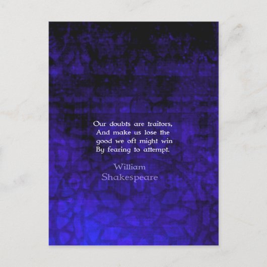 William Shakespeare Inspirerend Courage Quote Briefkaart (Voorkant)