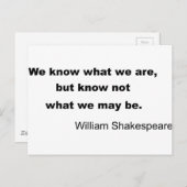 William Shakespeare Inspirerende Quote Briefkaart (Voorkant / Achterkant)