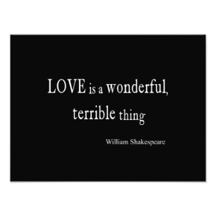 William Shakespeare Love is geweldig en verschrikk Foto Afdruk