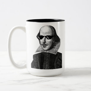 William Shakespeare met zonnebril Tweekleurige Koffiemok