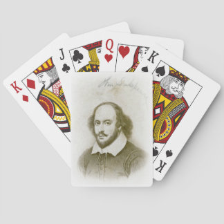 William Shakespeare Portrait en Signature Cards Pokerkaarten