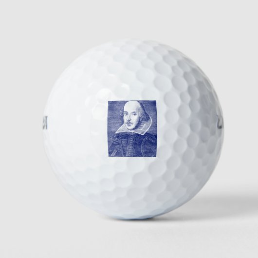 William Shakespeare Portret First Folio Golfballen (Voorkant)