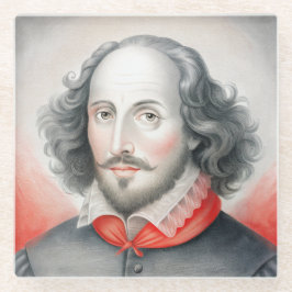 William Shakespeare portret Hamlet illustratie Glazen Onderzetter