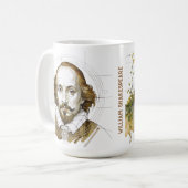 William Shakespeare portret Romeo Juliet Koffiemok (Voorkant links)