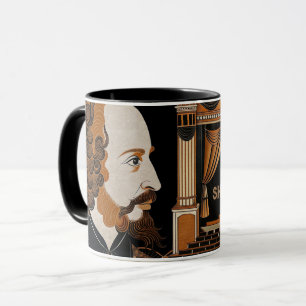 William Shakespeare portretillustratie Goud Mok