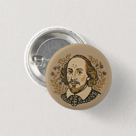William Shakespeare portretillustratie QUOTE Ronde Button 3,2 Cm