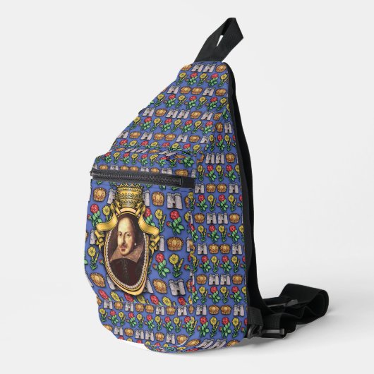 William Shakespeare Print Cut Sew Bag Sling Bag (Rechterhoek)